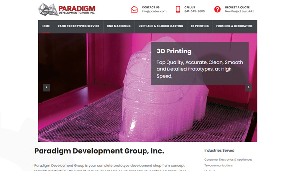 Paradigm Development Group Custom Website